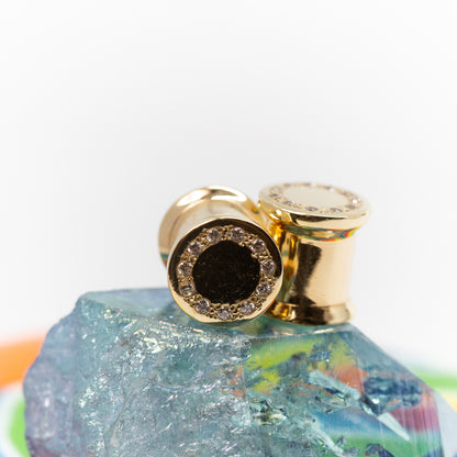 BVLA | 0g Yellow Gold Double Flare Plug Pair - Avanti Body Jewelry