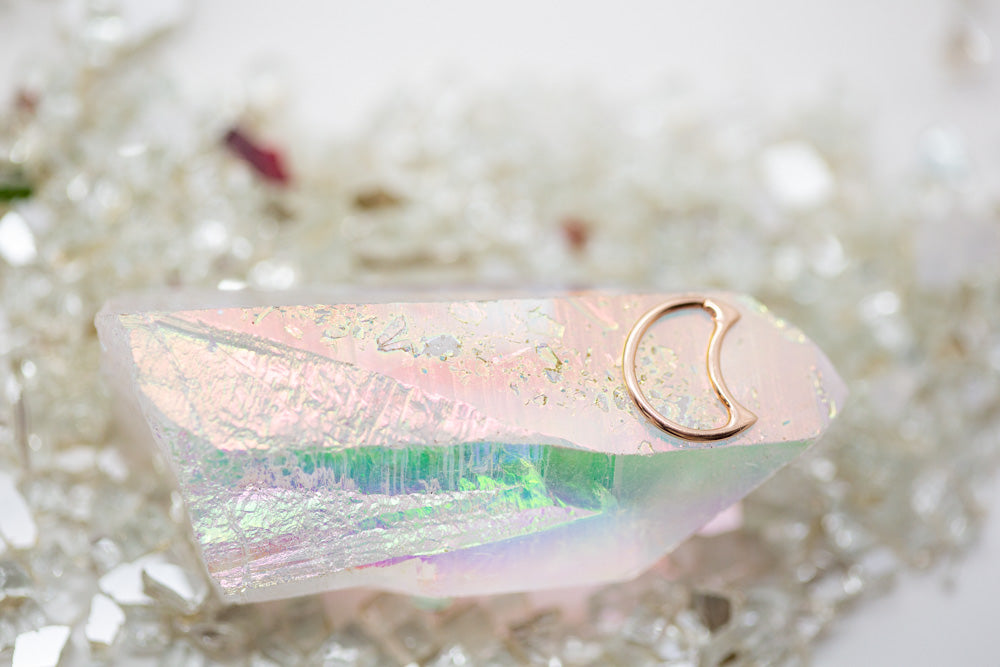 Hinged Ring Moon | Titanium Clicker Segment Hoop Ring - Avanti Body Jewelry