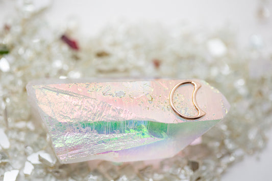 Hinged Ring Moon | Titanium Clicker Segment Hoop Ring - Avanti Body Jewelry