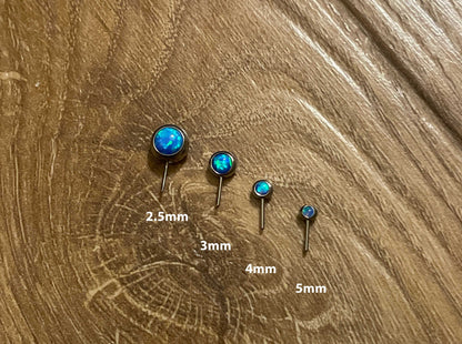 Side-Set Gem & Opal Threadless Ends For Nose, Ears & Lip - Avanti Body Jewelry
