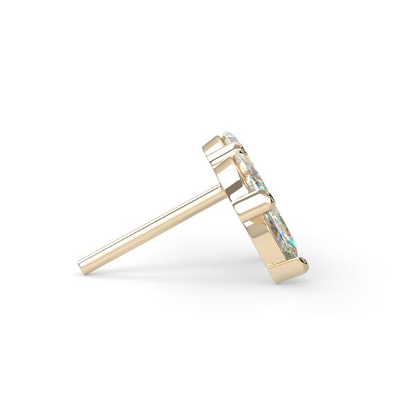 Quadruple Diamond Marquis Fan | 14K Threadless Top For Nose, Ears & Lip - Avanti Body Jewelry
