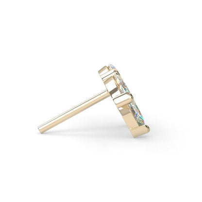 Quadruple Diamond Marquis Fan | 14K Threadless Top For Nose, Ears & Lip - Avanti Body Jewelry