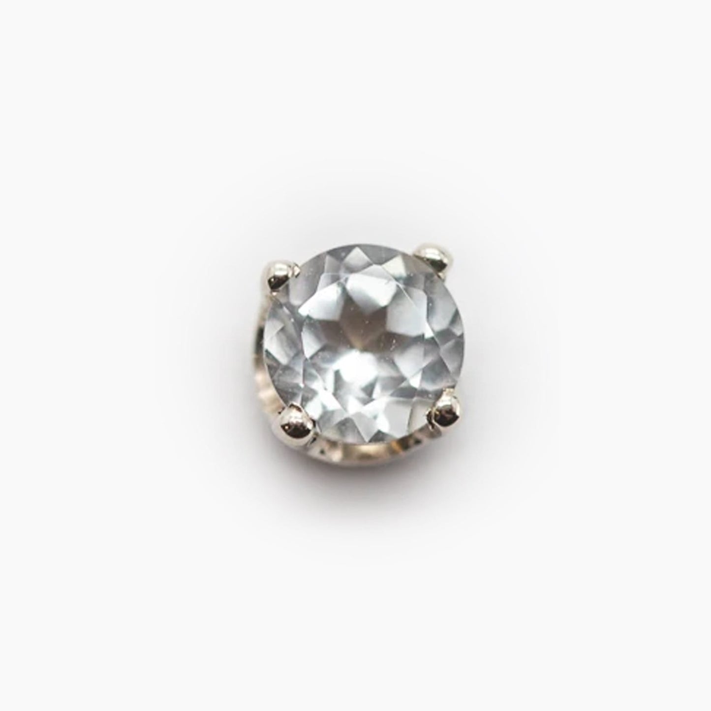 Threadless 14k Genuine AAA White Topaz Tops For Nose, Ears & Lip - Avanti Body Jewelry
