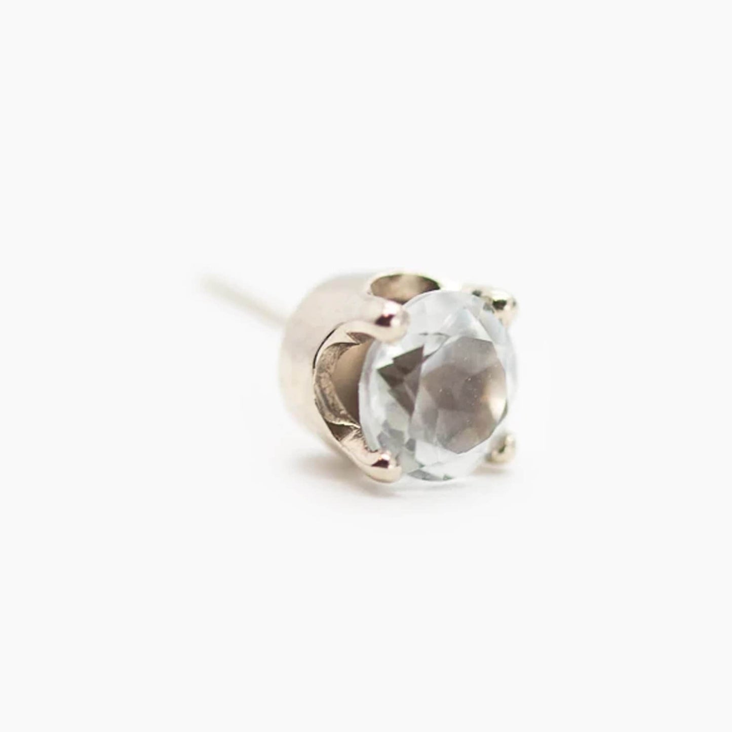 Threadless 14k Genuine AAA White Topaz Tops For Nose, Ears & Lip - Avanti Body Jewelry
