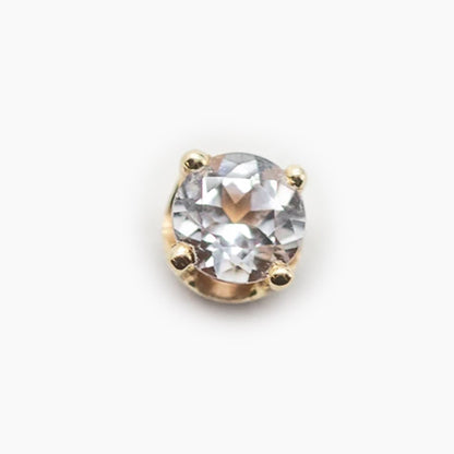 Threadless 14k Genuine AAA White Topaz Tops For Nose, Ears & Lip - Avanti Body Jewelry