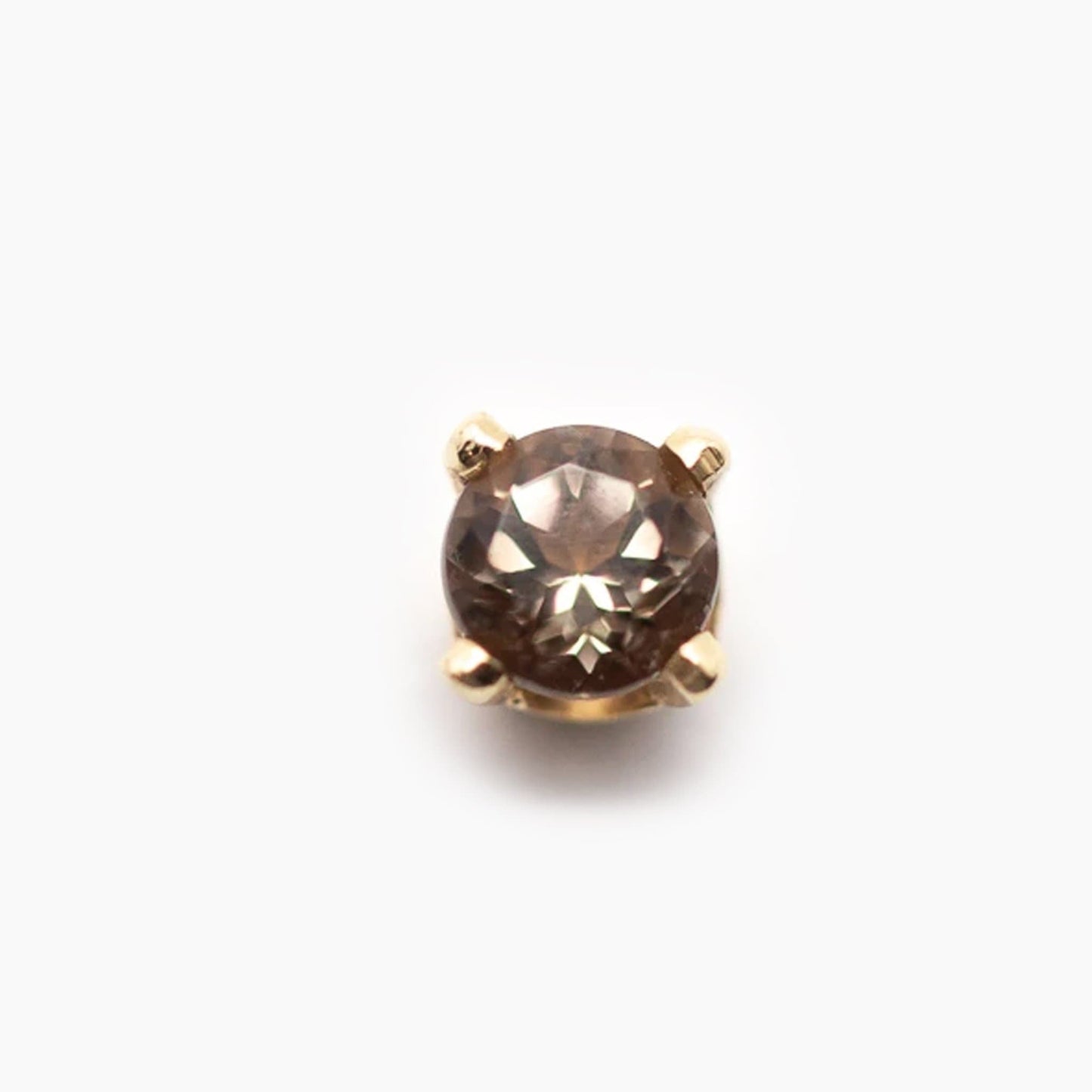 Threadless 14k Genuine AA Smoky Quartz Tops For Nose, Ears & Lip - Avanti Body Jewelry