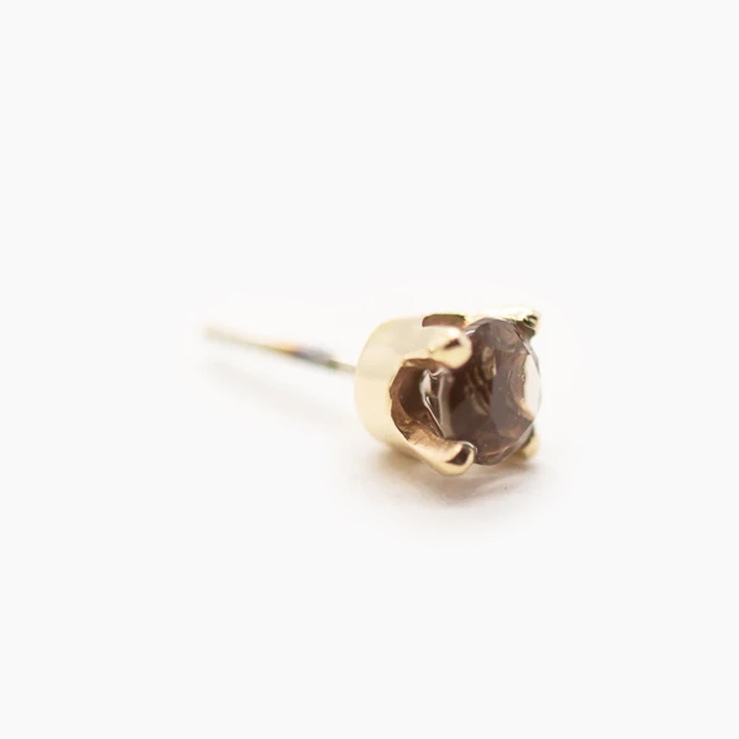 Threadless 14k Genuine AA Smoky Quartz Tops For Nose, Ears & Lip - Avanti Body Jewelry