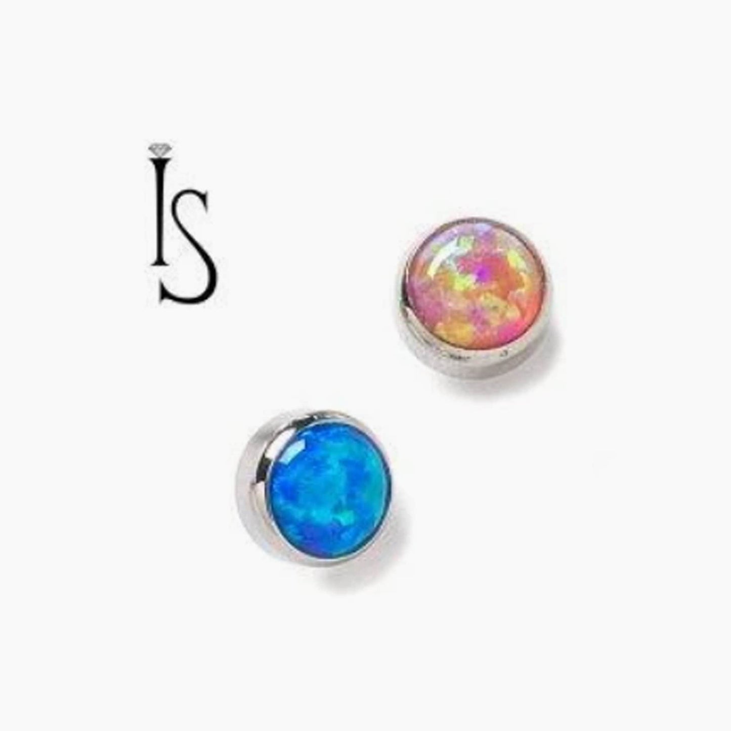 Threaded Opal & Stone Cabochon End/ Dermal Top - Avanti Body Jewelry