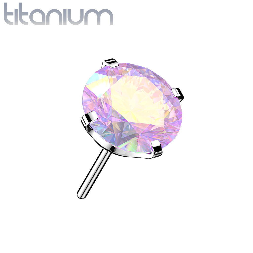 Prong Set Gem | Titanium Threadless Top For Nose, Ears & Lip - Avanti Body Jewelry