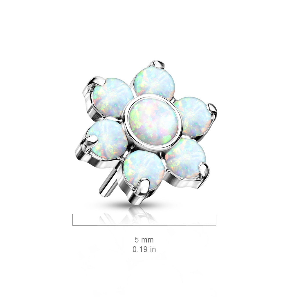 Flower w/ Gems | Titanium Threadless Top For Nose, Ears & Lip - Avanti Body Jewelry