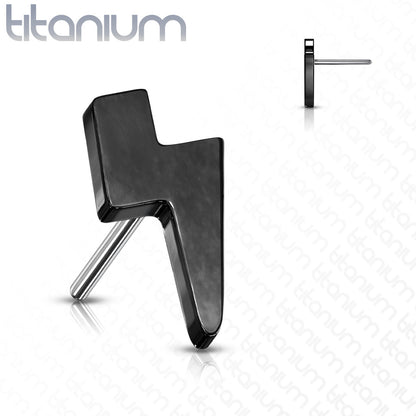Lightning Bolt Titanium Threadless Top For Nose & Ears - Avanti Body Jewelry