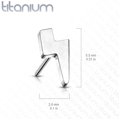 Lightning Bolt Titanium Threadless Top For Nose & Ears - Avanti Body Jewelry