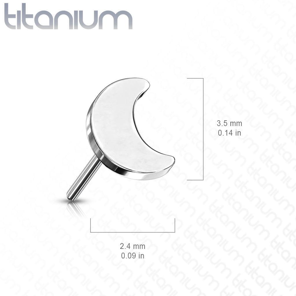 Crescent Moon | Titanium Threadless Top For Nose & Ears - Avanti Body Jewelry