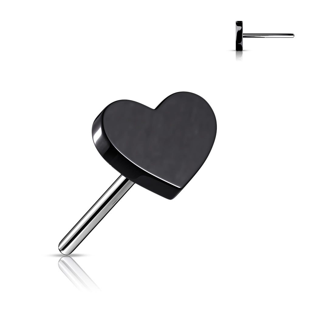 Heart Top | Titanium Threadless Push In Top For Nose & Ears - Avanti Body Jewelry