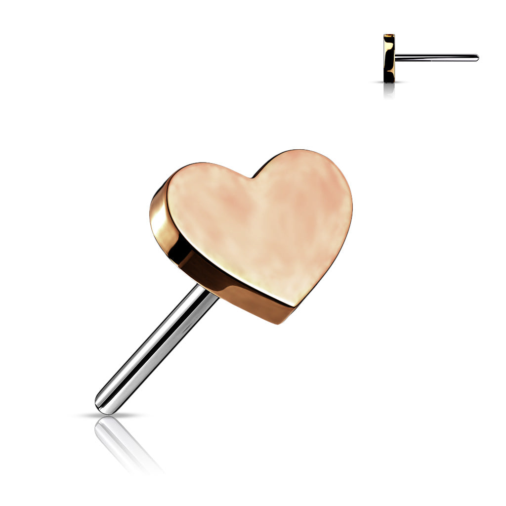 Heart Top | Titanium Threadless Push In Top For Nose & Ears - Avanti Body Jewelry