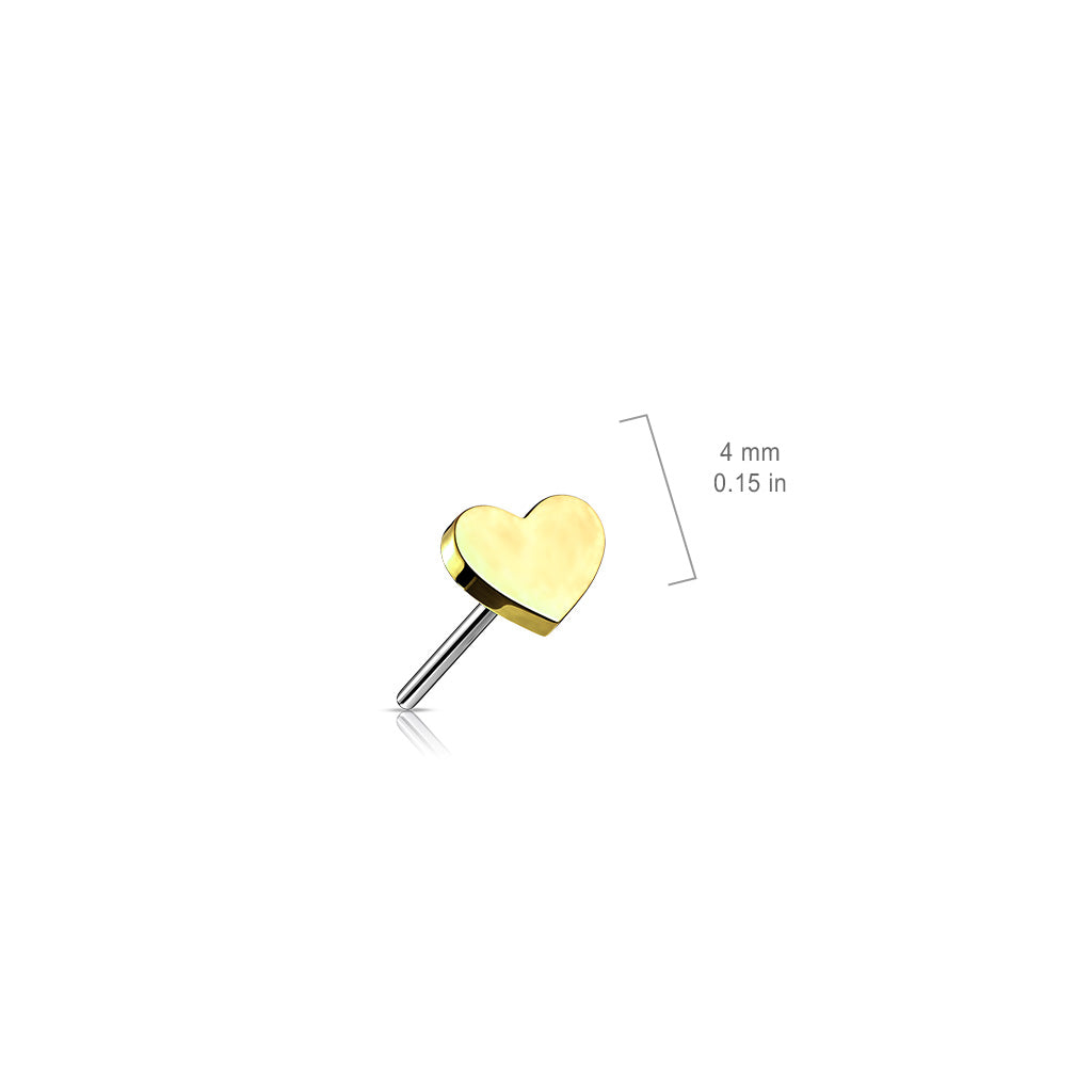 Heart Top | Titanium Threadless Push In Top For Nose & Ears - Avanti Body Jewelry