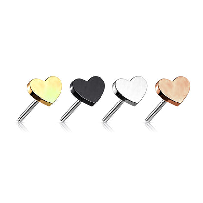 Heart Top | Titanium Threadless Push In Top For Nose & Ears - Avanti Body Jewelry