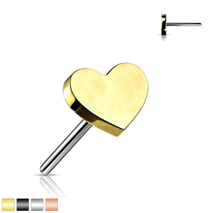Heart Top | Titanium Threadless Push In Top For Nose & Ears - Avanti Body Jewelry