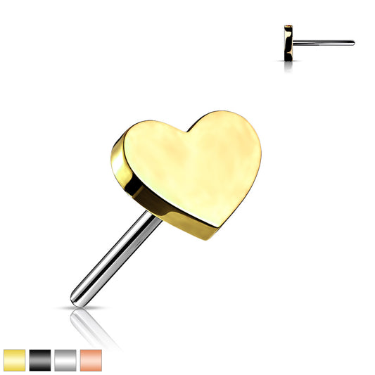 Heart Top | Titanium Threadless Push In Top For Nose & Ears - Avanti Body Jewelry