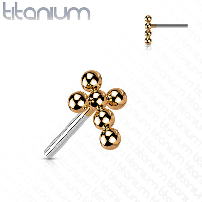 Beaded Cross | Titanium Threadless Top For Nose, Ears & Lip - Avanti Body Jewelry