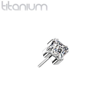 Square Princess Cut | Titanium Threadless Top For Nose, Ears & Lip - Avanti Body Jewelry