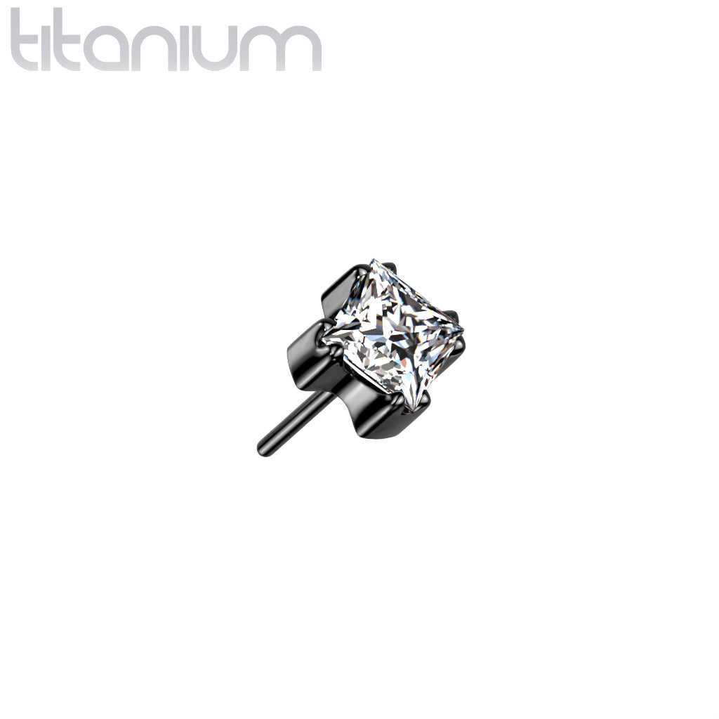 Square Princess Cut | Titanium Threadless Top For Nose, Ears & Lip - Avanti Body Jewelry