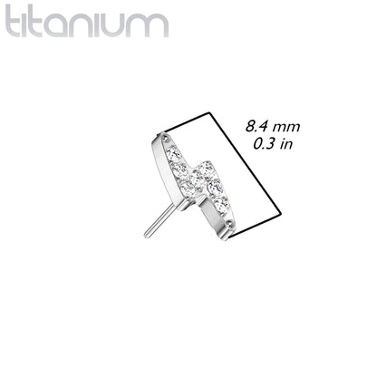 Lightning Bolt w/ Gems | Titanium Threadless Top For Nose, Ears & Lip - Avanti Body Jewelry