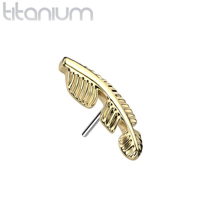 Feather | Titanium Threadless Top For Nose, Ears & Lip - Avanti Body Jewelry