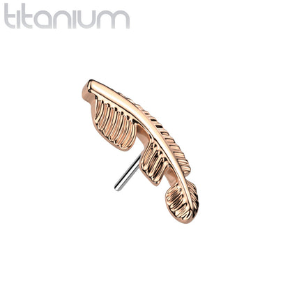 Feather | Titanium Threadless Top For Nose, Ears & Lip - Avanti Body Jewelry
