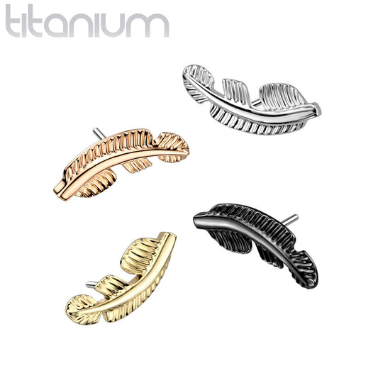 Feather | Titanium Threadless Top For Nose, Ears & Lip - Avanti Body Jewelry
