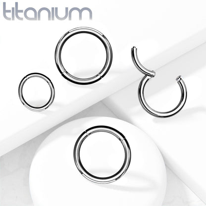 Hinged Ring | Titanium Clicker Segment Hoop Ring - Avanti Body Jewelry