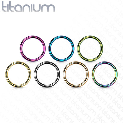 Hinged Ring | Titanium Clicker Segment Hoop Ring - Avanti Body Jewelry