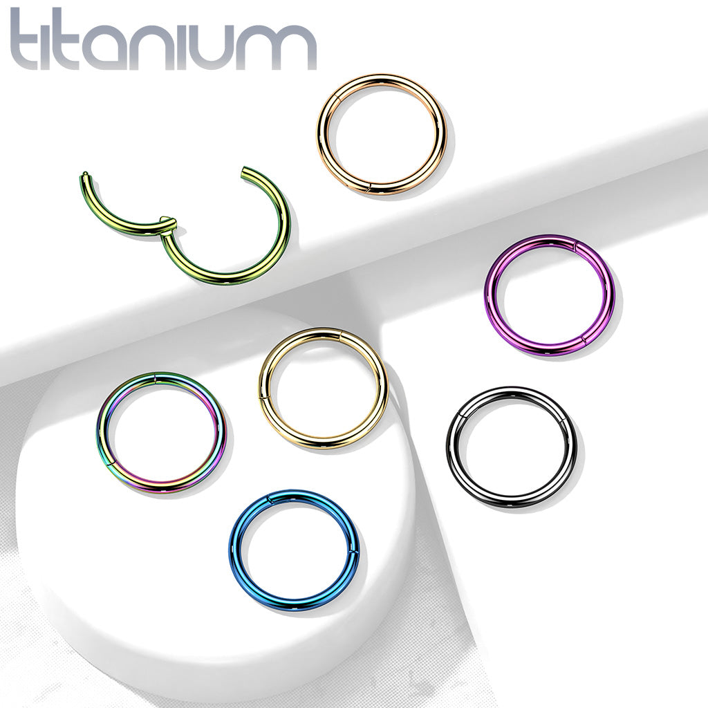 Hinged Ring | Titanium Clicker Segment Hoop Ring - Avanti Body Jewelry