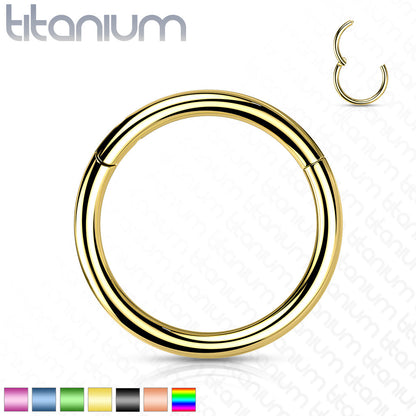 Hinged Ring | Titanium Clicker Segment Hoop Ring - Avanti Body Jewelry