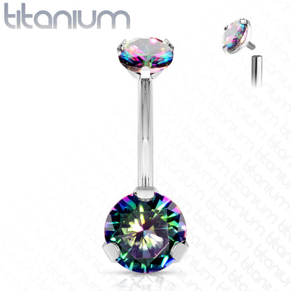 Titanium Prong Gem Belly / Navel Ring - Avanti Body Jewelry