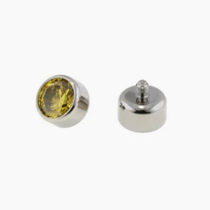 Threaded End | 16g Bezel-Set Gem - Avanti Body Jewelry