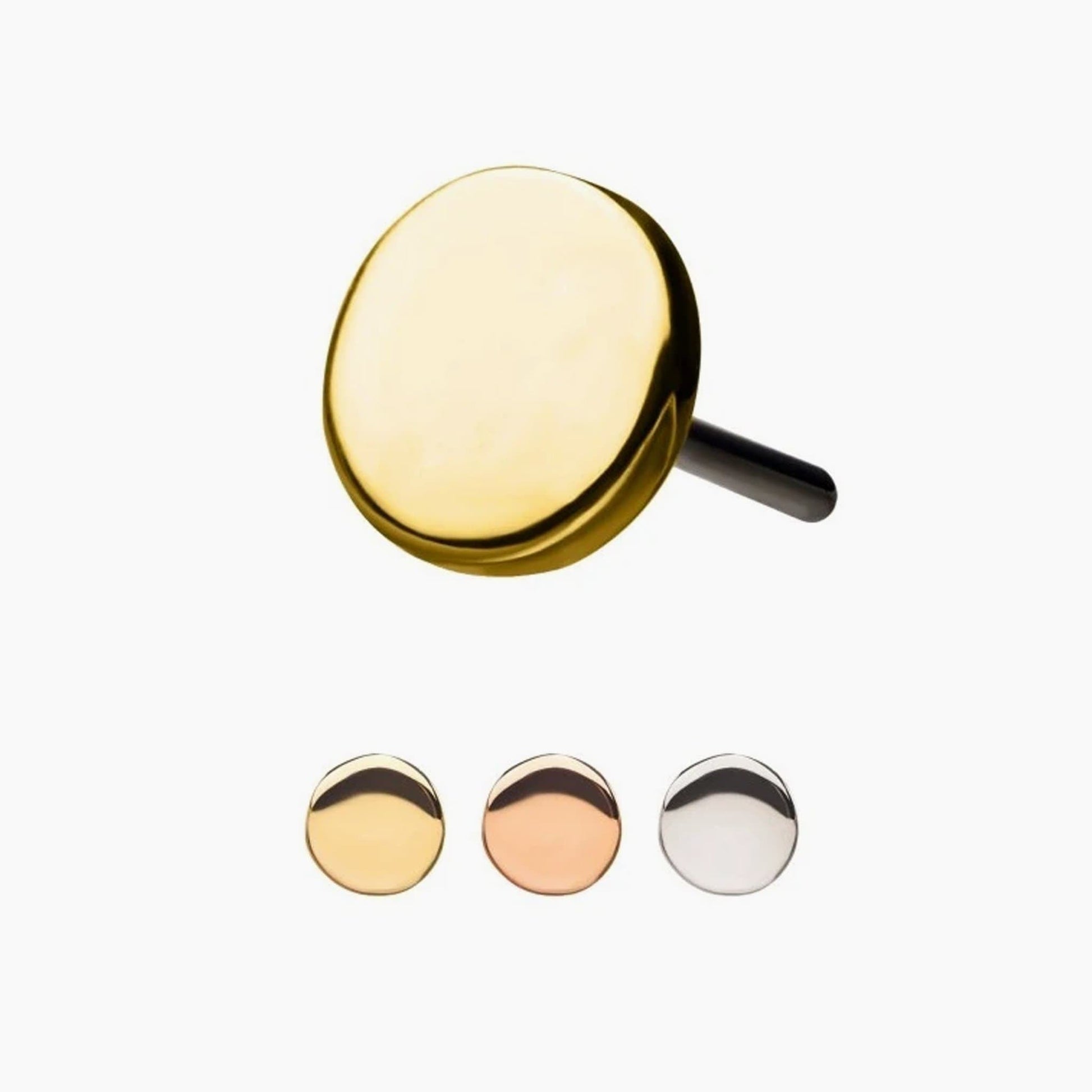 Flat Disc | 14K Threadless Top For Nose, Ears & Lip - Avanti Body Jewelry