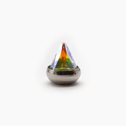 Swarovski Glass Cone | Titanium Threadless Top For Nose, Ears & Lip - Avanti Body Jewelry