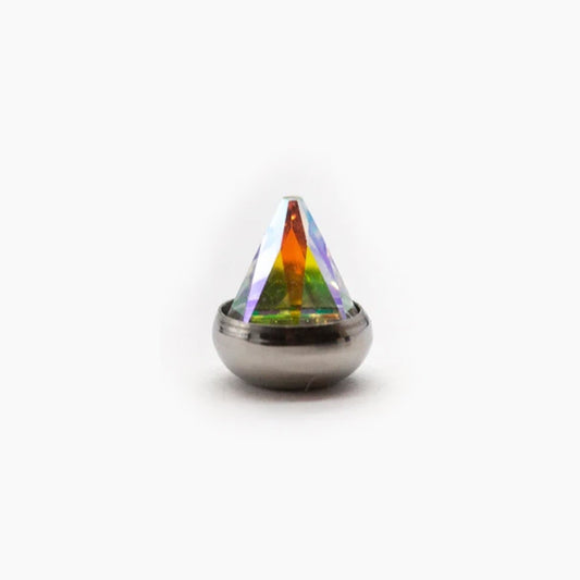 Swarovski Glass Cone | Titanium Threadless Top For Nose, Ears & Lip - Avanti Body Jewelry