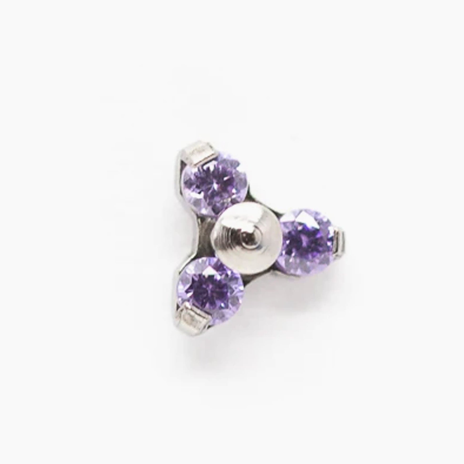 Trinity 3 Gem Cluster | Titanium Threadless Top For Nose, Ears & Lip - Avanti Body Jewelry