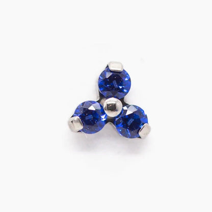 Trinity 3 Gem Cluster | Titanium Threadless Top For Nose, Ears & Lip - Avanti Body Jewelry