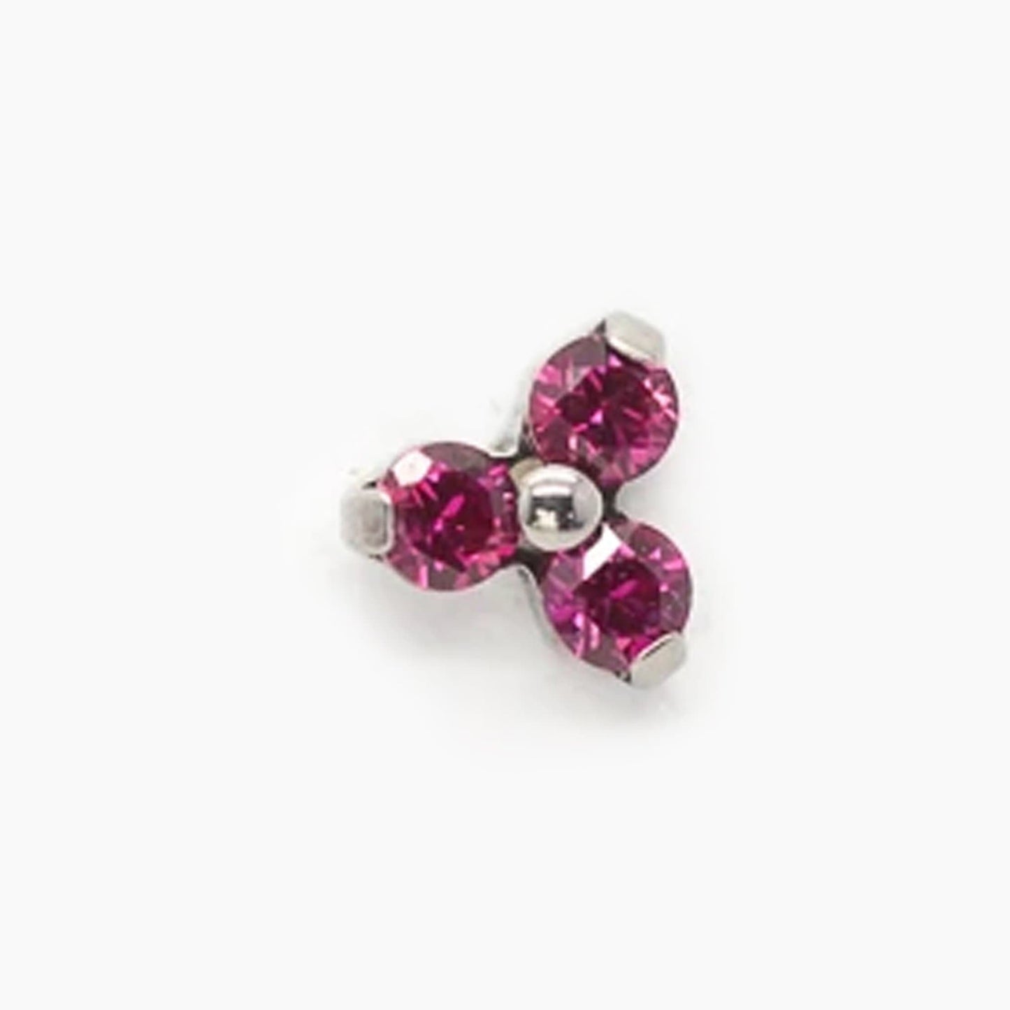 Trinity 3 Gem Cluster | Titanium Threadless Top For Nose, Ears & Lip - Avanti Body Jewelry