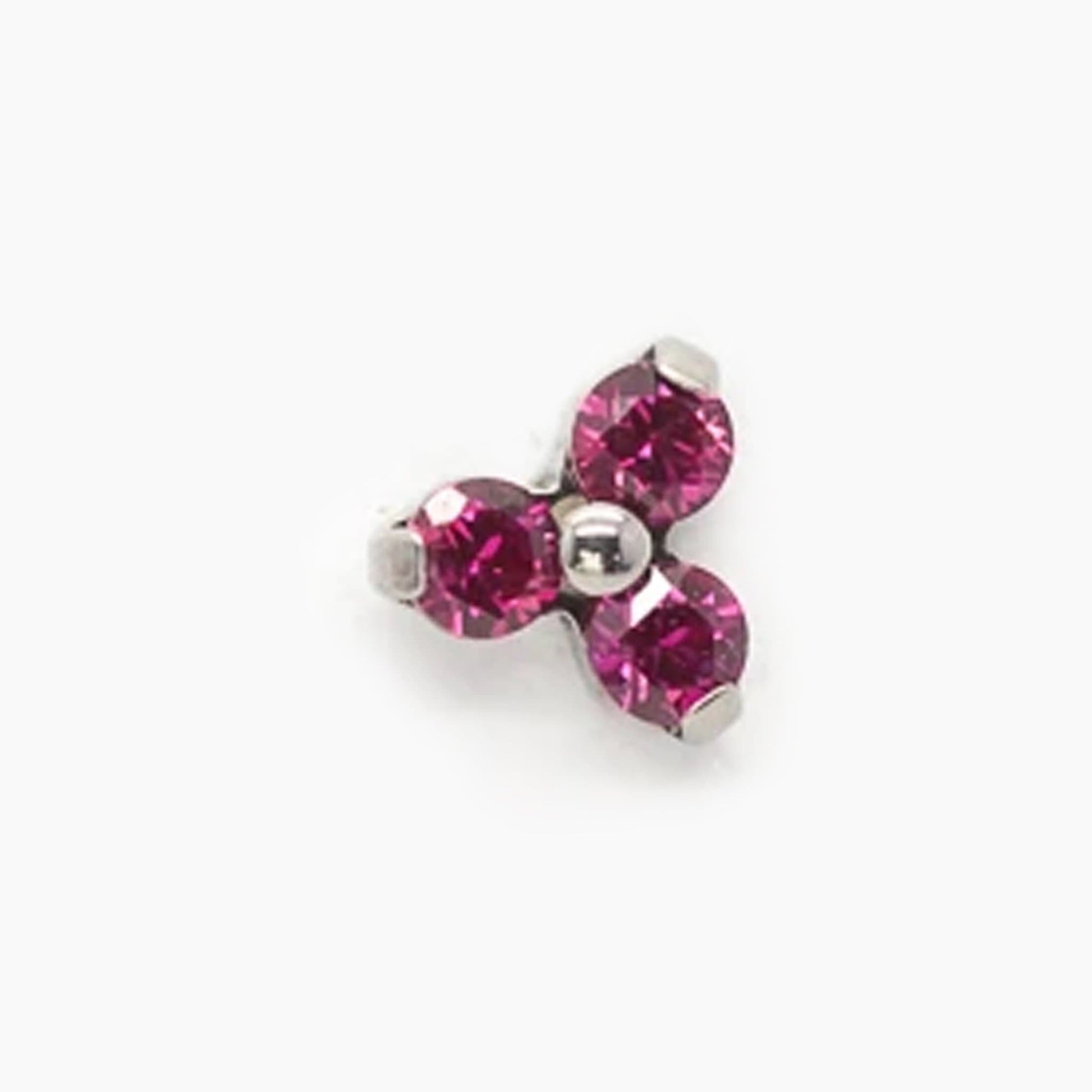 Trinity 3 Gem Cluster | Titanium Threadless Top For Nose, Ears & Lip - Avanti Body Jewelry