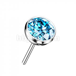 Implant Grade Titanium Threadless Push In Bezel Set CZ Ball Top For Nose, Ears & Lip - Avanti Body Jewelry