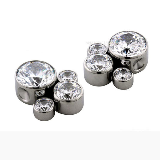 Titanium Captive Gem & Opal Bead Clusters - Avanti Body Jewelry
