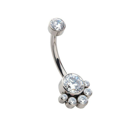 Titanium Cluster 5 Gem Belly / Navel Ring - Avanti Body Jewelry
