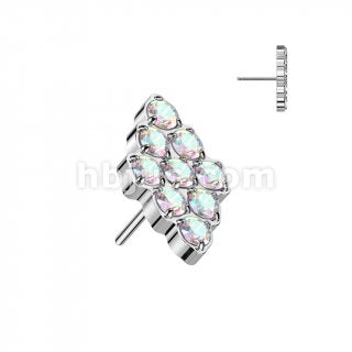 Pave Gems Diamond Shaped Top | Titanium Threadless Push In For Nose, Ears & Lip - Avanti Body Jewelry