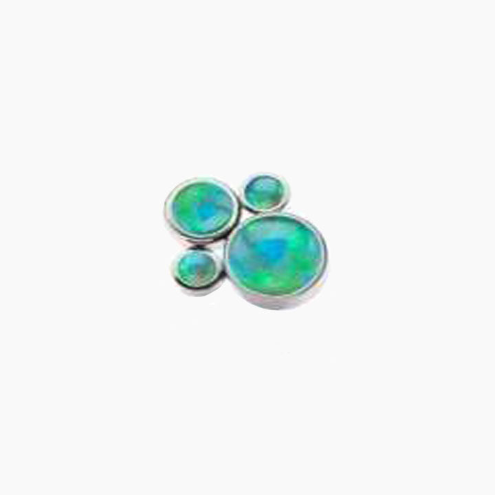 Threaded Beaded Gem & Opal Design Top - Avanti Body Jewelry