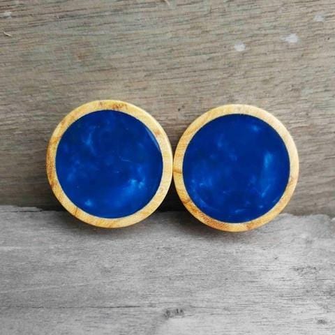 OMW | Marble Resin Inlay Wood Plug Pair - Avanti Body Jewelry