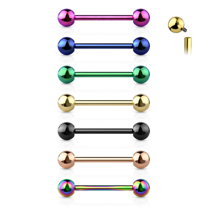 14g Titanium Straight Barbell - Avanti Body Jewelry